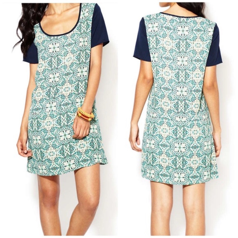 Anthropologie Blue Printed Dress